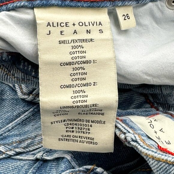 🆕 ALICE + OLIVIA 🧿 NWT Joss High-Rise Quilted Embellished Denim Mini Skirt, 26 - Picture 16 of 16